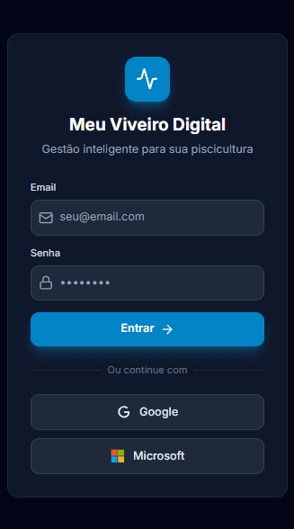 Screenshot of the application login screen on a mobile phone.